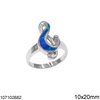 Silver 925 Ring Sol Key with Opal 10x20mm