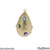 Glass Egg Pendant with Enamel 15x25mm