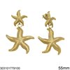 Stainless Steel Stud Earrings Starfishes 55mm