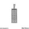 Stainless Steel Rectangular Cup Pendant 30-38mm