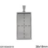 Stainless Steel Rectangular Cup Pendant 30-38mm