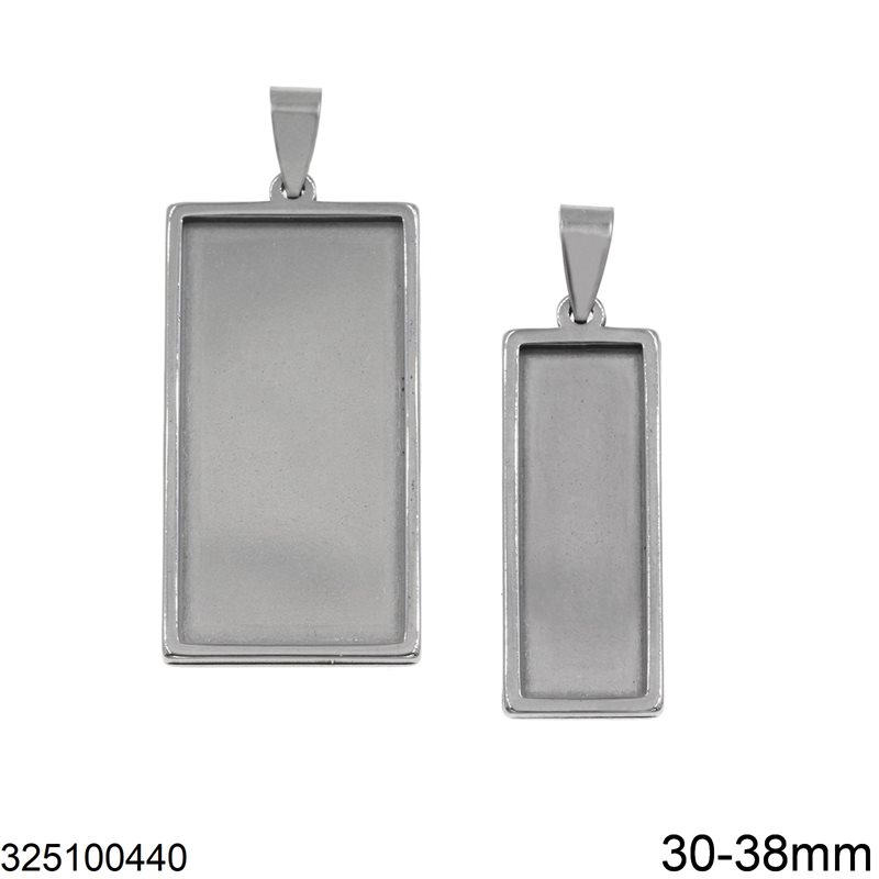 Stainless Steel Rectangular Cup Pendant 30-38mm