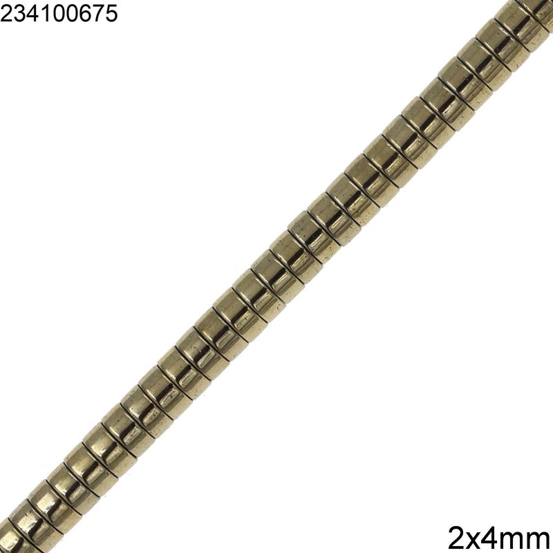 Hematite Rodelle Disk Beads 2x4mm