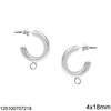 Silver 925 Earstud with Ring 4mm