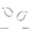 Silver 925 Stud Earrings Shine Finish Hoop 18-40mm