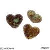 Shamballa Heart Beads with Rhinestones 20mm