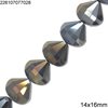 Glass Faceted Pearshape Beads 14x16mm, 70cm