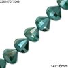 Glass Faceted Pearshape Beads 14x16mm, 70cm