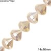 Glass Faceted Pearshape Beads 14x16mm, 70cm