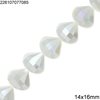 Glass Faceted Pearshape Beads 14x16mm, 70cm