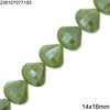 Glass Faceted Pearshape Beads 14x16mm, 70cm