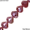 Glass Faceted Pearshape Beads 14x16mm, 70cm