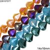 Glass Faceted Pearshape Beads 14x16mm, 70cm