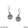 Silver 925 Earrings Coin Athena 10mm