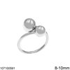 Silver 925 Ring with Balls 8-10mm
