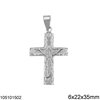 Silver 925 Pendant Cross with Jesus 6x22x35mm