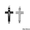 Casting Cross Case with Enamel and Screw 30x18mm
