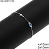 Silver 925 Bracelet Cross with Zircon and Evil Eye with Shell 5x10mm