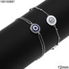 Silver 925 Bracelet Evil Eye with Enamel and Zircon 12mm