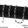 Stainless Steel Oval Link Chain 12x6mm with Ball Connector Link