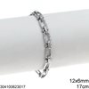 Stainless Steel Twisted Oval Link Chain 12x6mm with Ball Connector Link