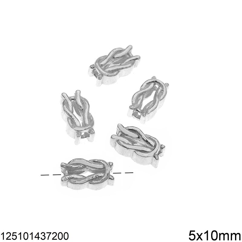 Χάνδρα Ασημένια 925 Γόρδιος Δεσμός 5x10mm