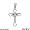 Stainless Steel Pendant Cross with Jesus 28x20mm