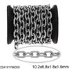 Stainless Steel Oval Link Chain Flat Wire 10.2x6.8x1.8x1.9mm
