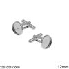 Stainless Steel Cufflinks with Cup 12mm