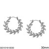 Stainless Steel Hoop Earrings Wreath 30mm