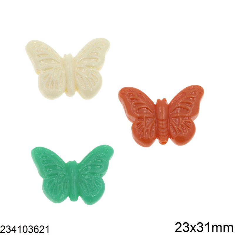 Pasta Butterfly Beads 23x31mm