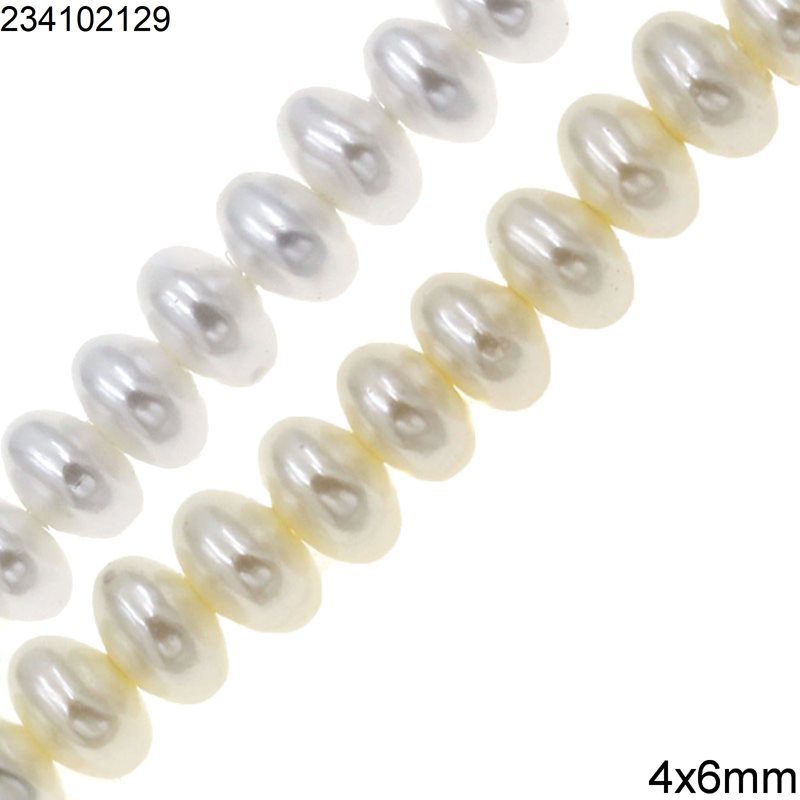 Χάνδρες Shell Pearl Επιμαργαριτομένο Ροδέλα 4x6mm