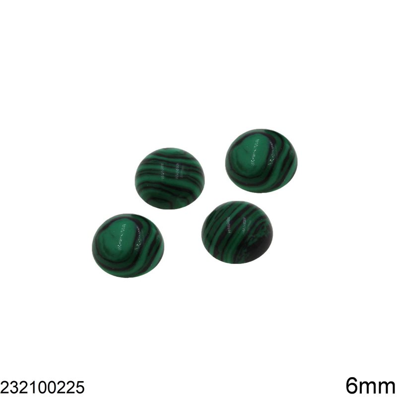 Semi Precious Malachite Cabochon Round Stone 6mm