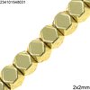 Hematine Square Beads Faceted 2x2mm
