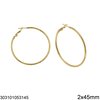 Stainless Steel Hoop Earrings 2mm