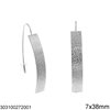 Stainless Steel Hook Earrings Hammered Blades 7x38mm