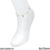 Stainless Steel Anklet with Hanging Elements and Ball 4mm