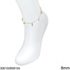 Stainless Steel Anklet with Hanging Elements and Ball 4mm