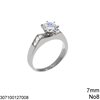 Stainless Steel Ring with Zircon 7mm