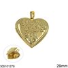 Copper Locket Pendant Heart 29mm, Gold color