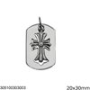 Stainless Steel Pendant Tag with Cross