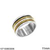 Silver 925 Ring with Brass 8-13mm