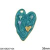 Stainless Steel Pendant Heart with Enamel 38mm