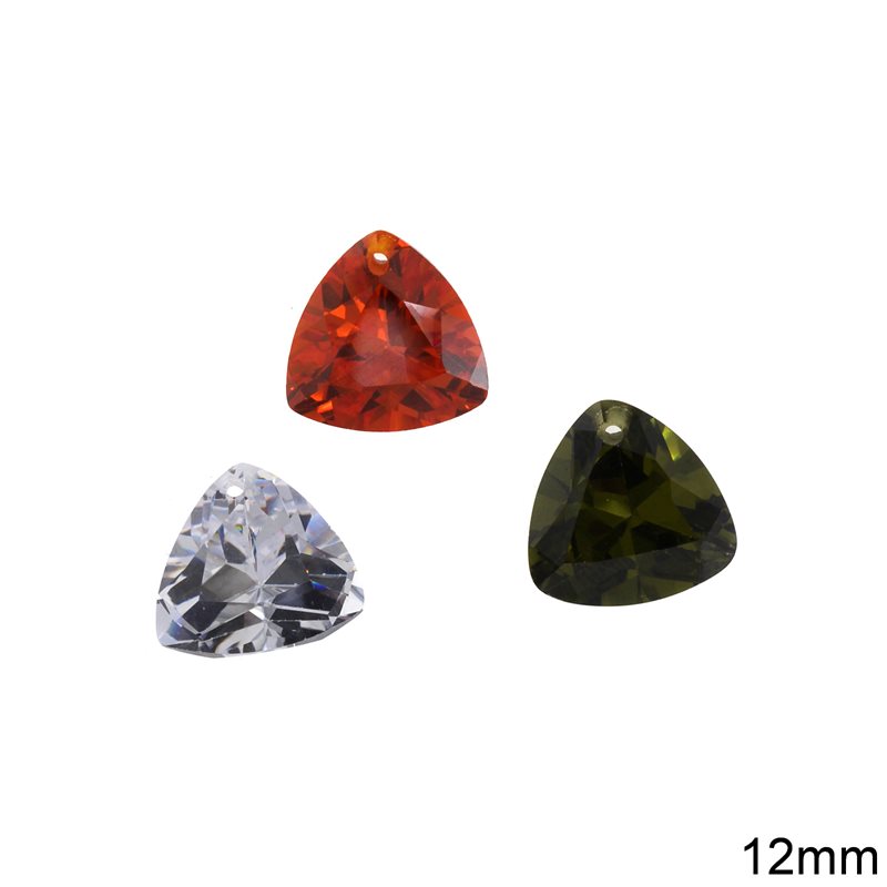 Zircon Triangle Pendant 12mm