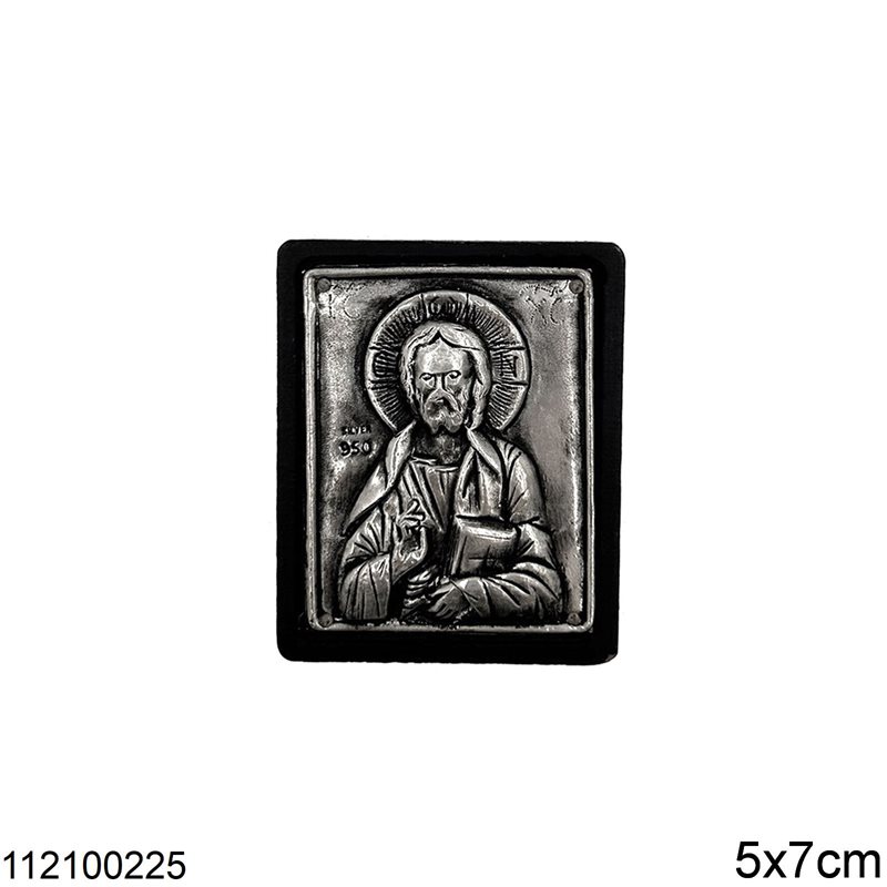 Silver 925 Icon with Wooden Frame 5x7cm
