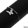 Silver 925 Bracelet Diamond Cut Butterfly 16mm