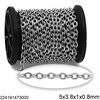 Stainless Steel Oval Link Chain Flat Wire 5x3.8x1x0.8mm