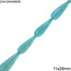 Jade Pearshape Faceted Bead 11x28mm