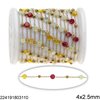Stainless Steel Link Chain with Round Flat Bead 4x2.5mm and Round Bead