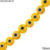 Glass Evil Eye Flat Beads 10mm